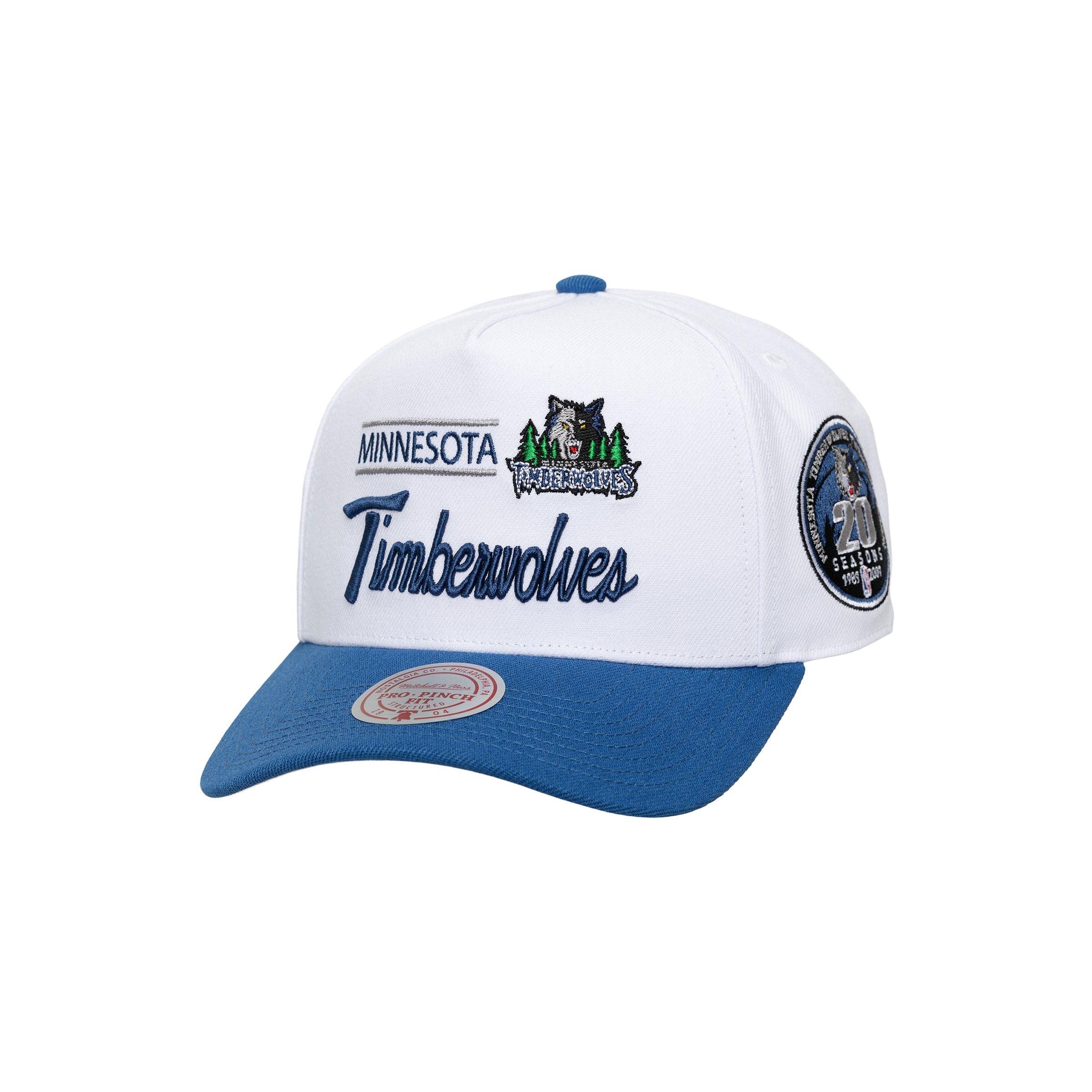 Mitchell & Ness Minnesota Timberwolves Bill Smack Snapback Hat - White/Blue - WHITE/BLUE